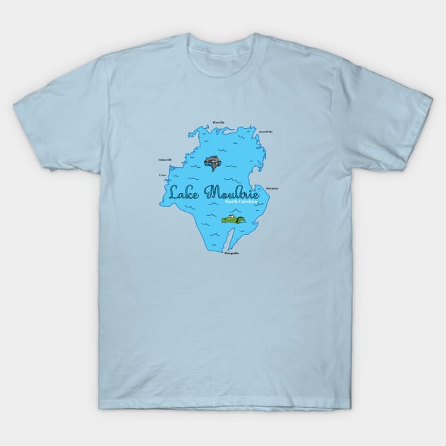 Lake Moultrie, SC Map T-Shirt by ACGraphics